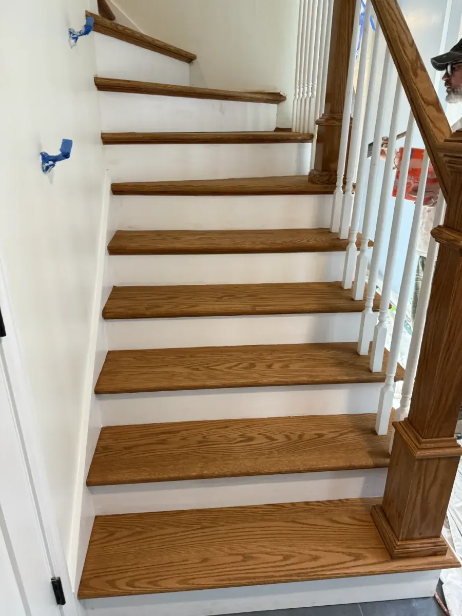 Stairs before refinishing — East Main St, Gloucester MA