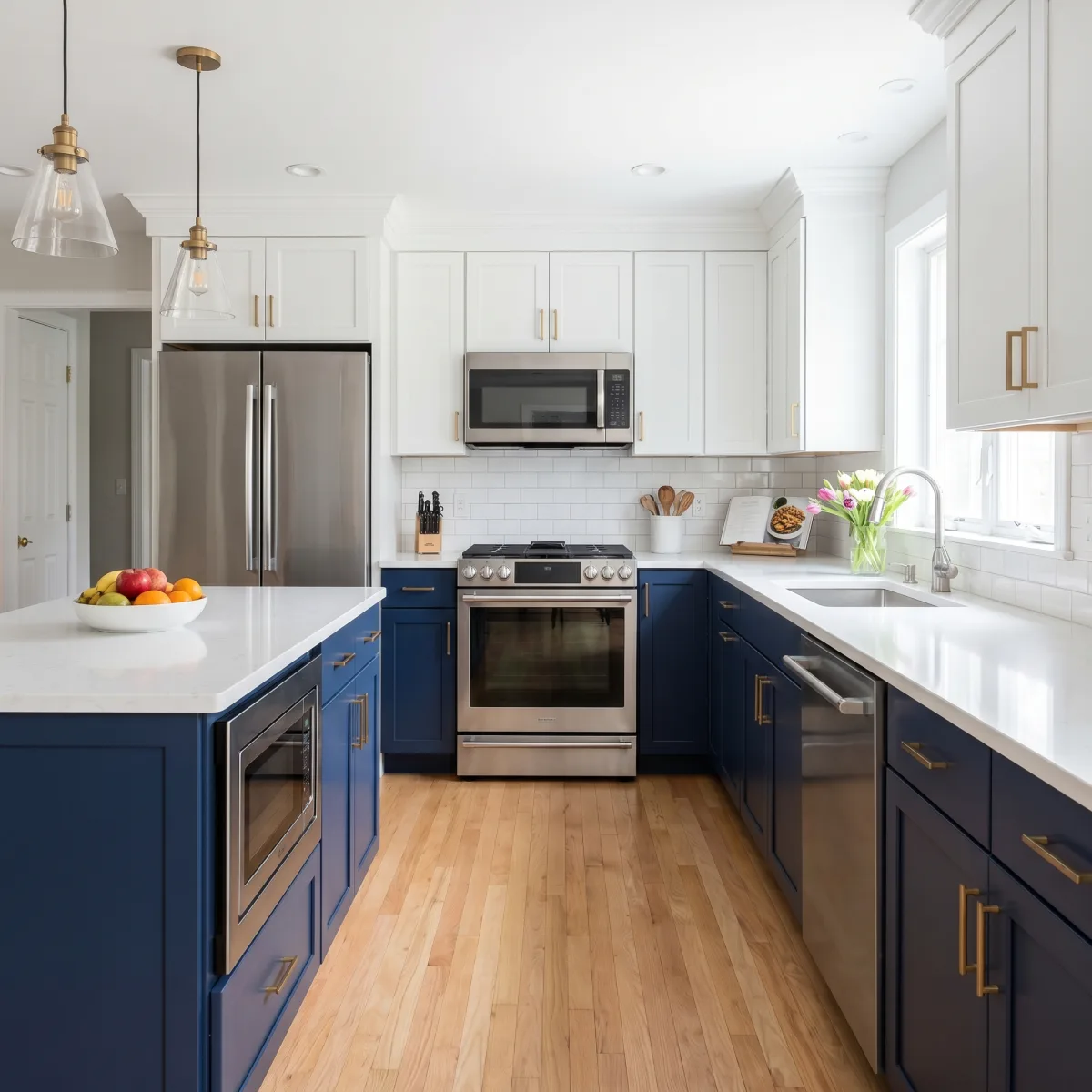 Cabinet painting result — refreshed kitchen, North Shore MA