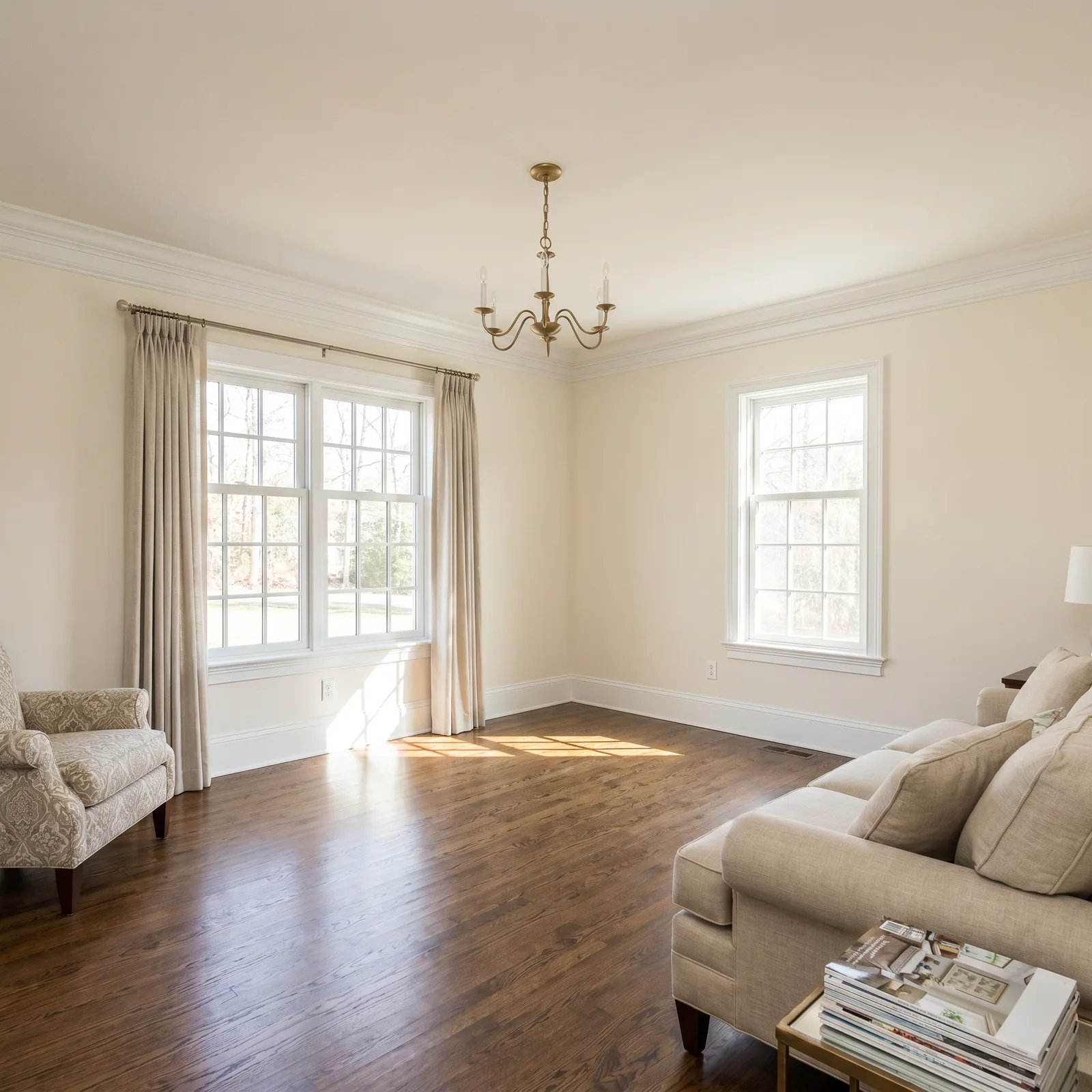 Interior painting result — clean lines, North Shore MA